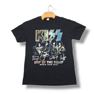 KISS End of the Road World Tour 2019 T-Shirt Medium Black Fruit of the Loom Tee